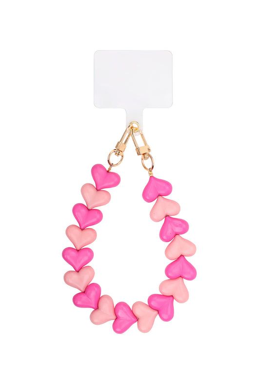 Telefoonkoord hartjes 2 kleuren roze 2.0