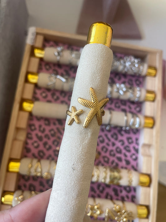 Zeesterren ring goud