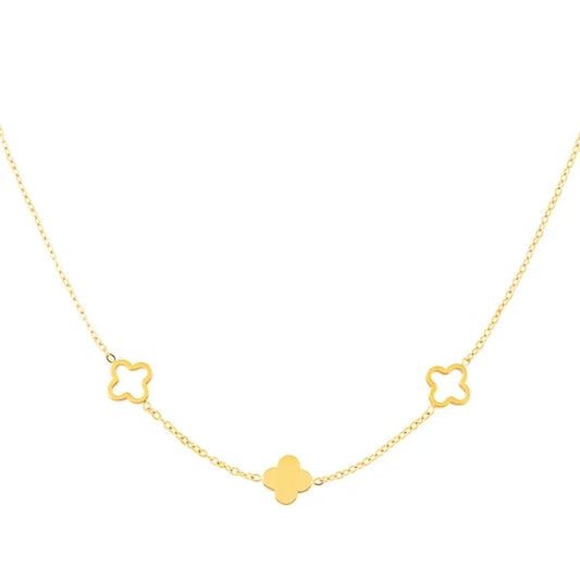 Basic clover ketting goud