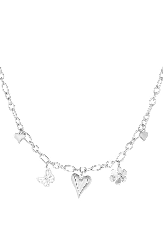 Bedelketting natural love zilver
