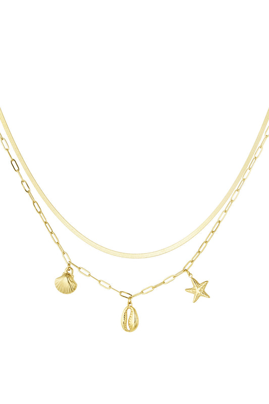 Bedelketting sea side goud