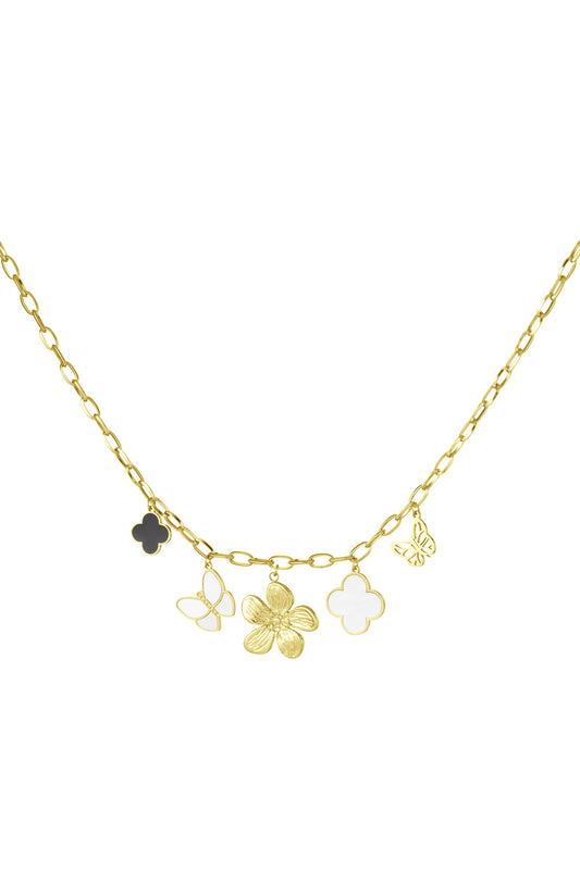 Bedelketting bloem goud