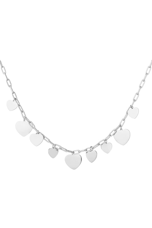 Hart bedels ketting zilver