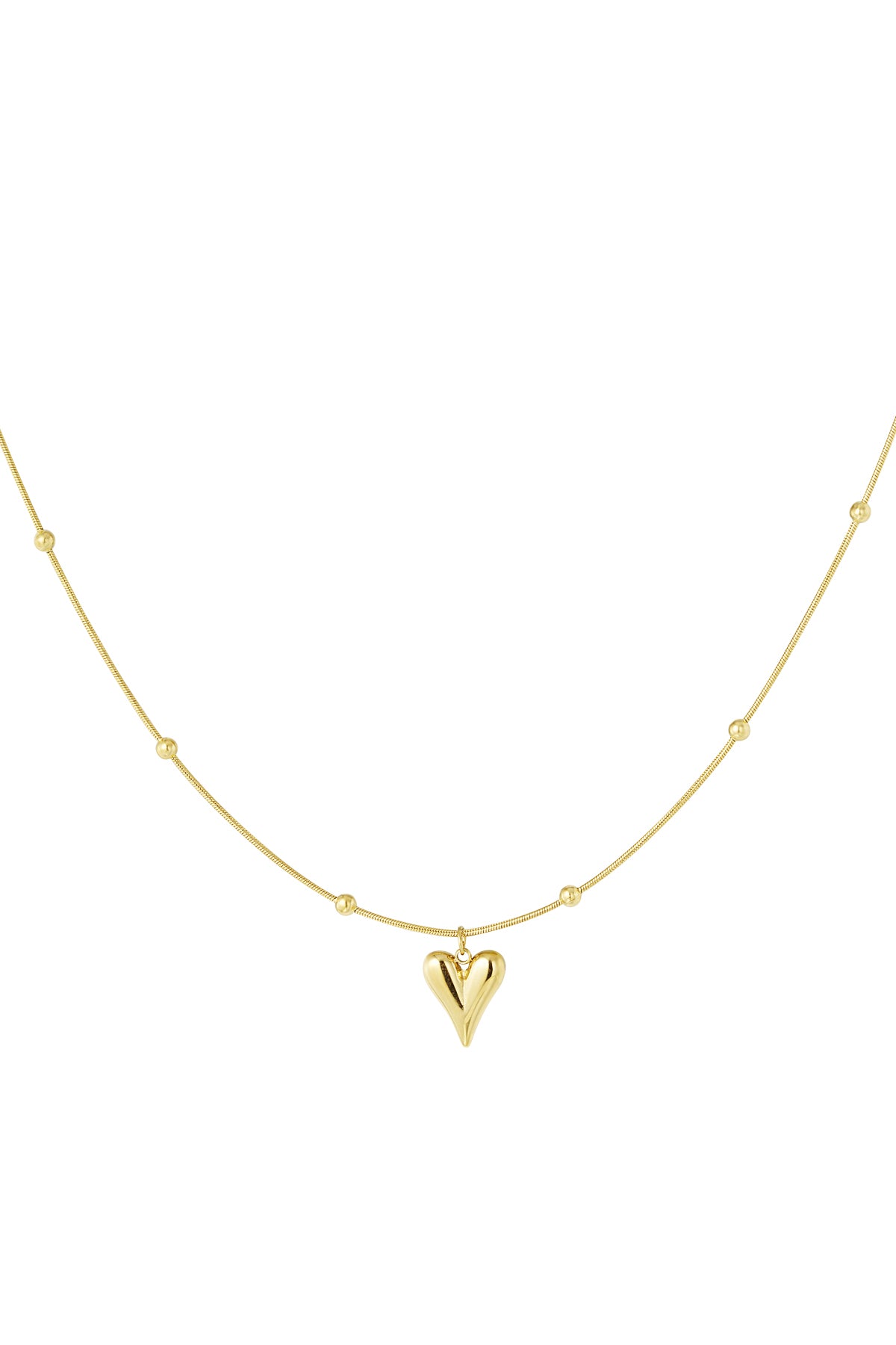 Hart ketting met bolletjes goud