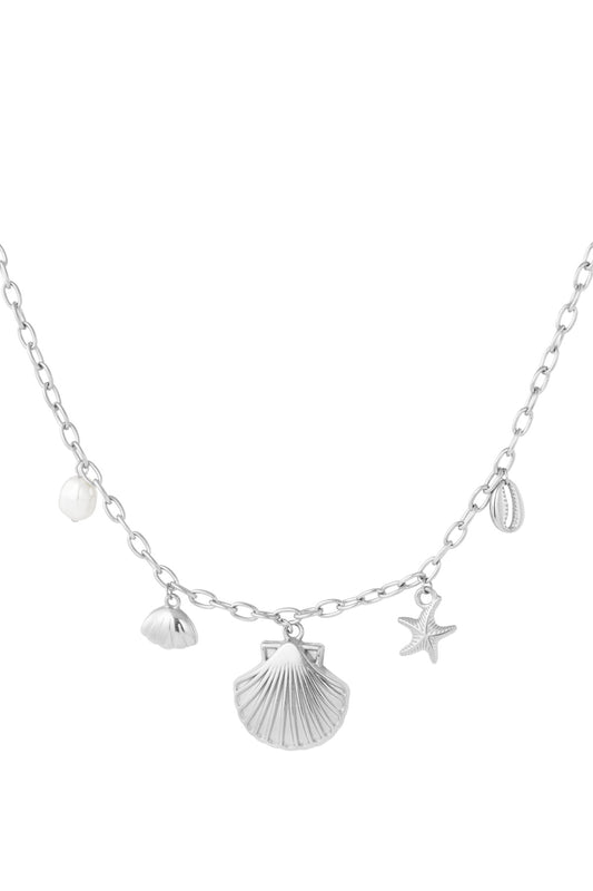 Bedelketting shell zilver