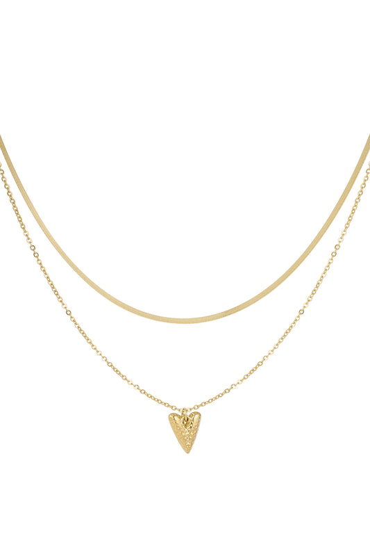 Dubbel hart ketting goud