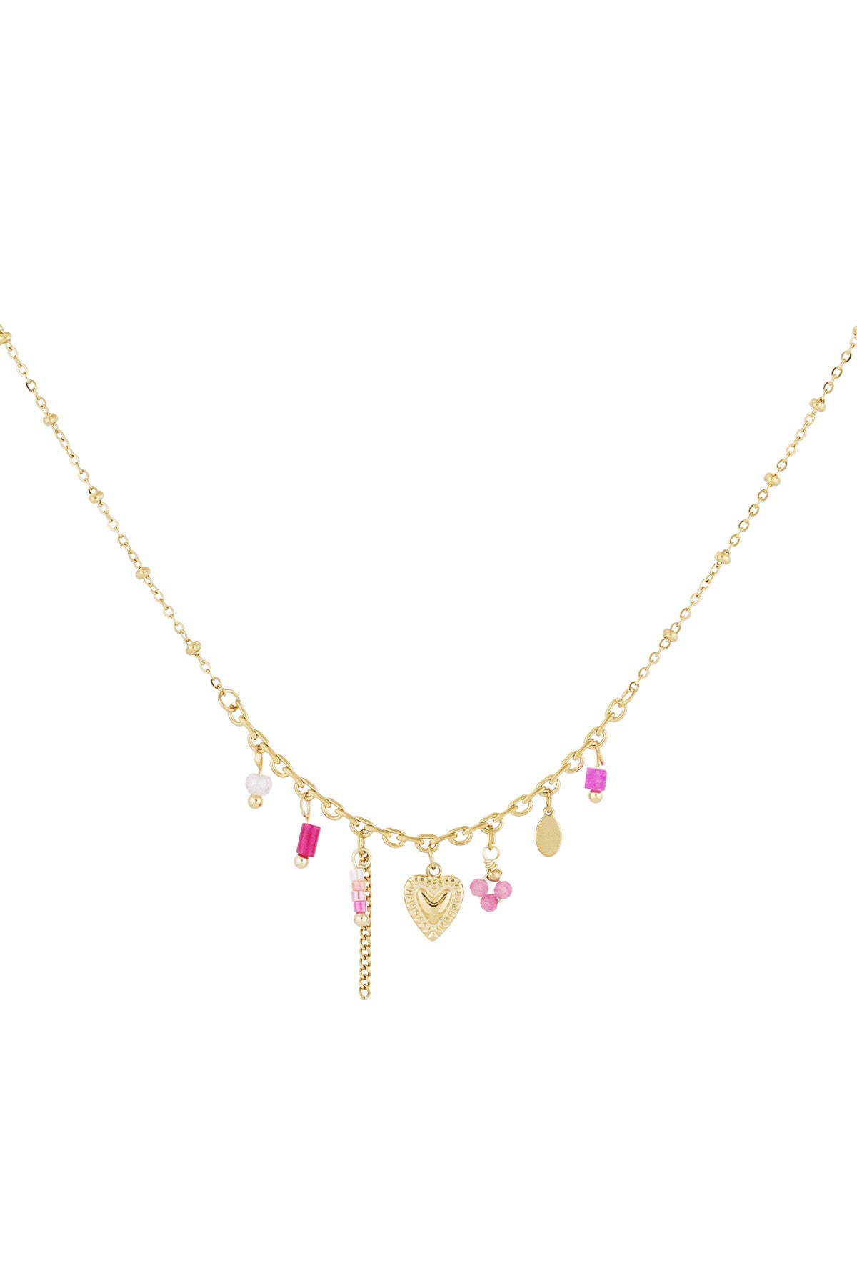 Pink vibes ketting goud