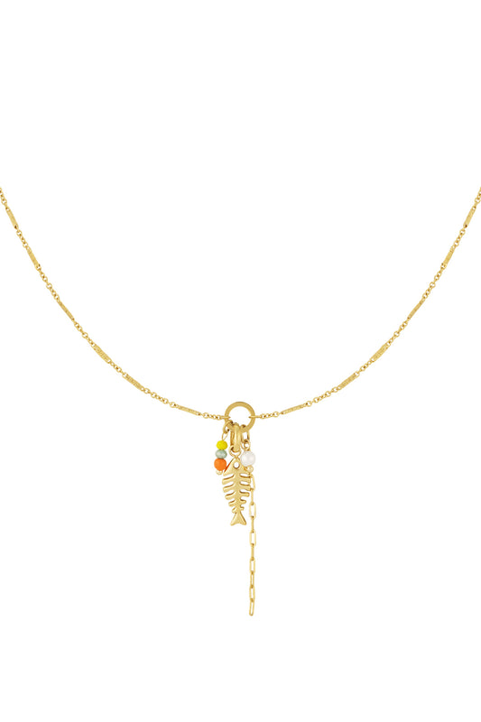 Fish ketting goud