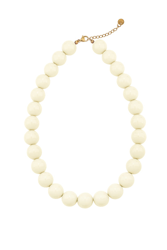 Kralenketting groot beige