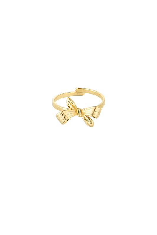 Strikje ring goud