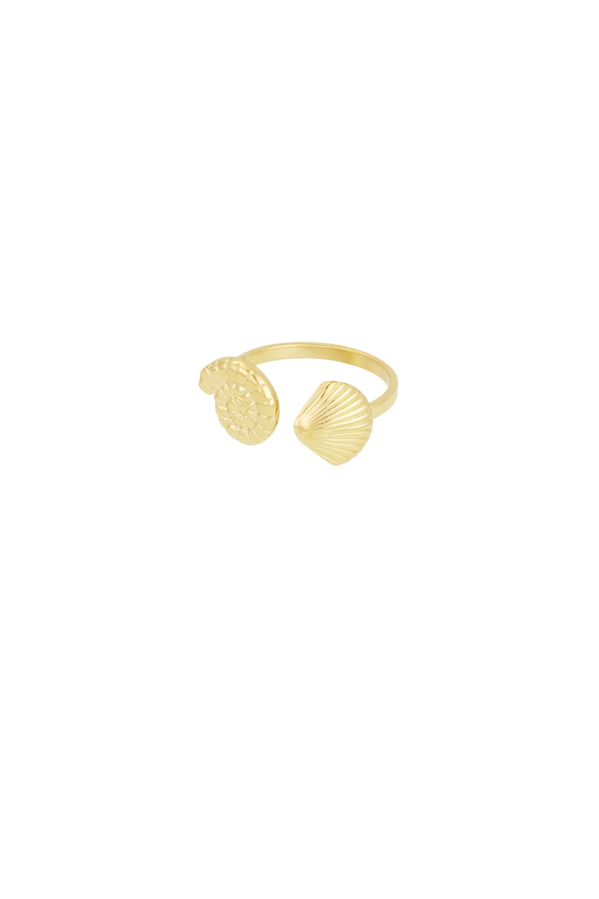 Double shell ring goud