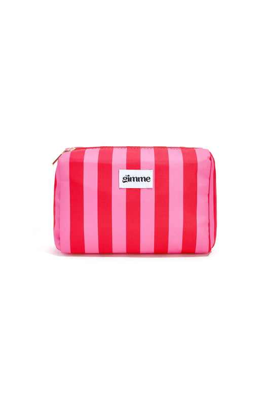 Make-up tasje strepen rood/roze