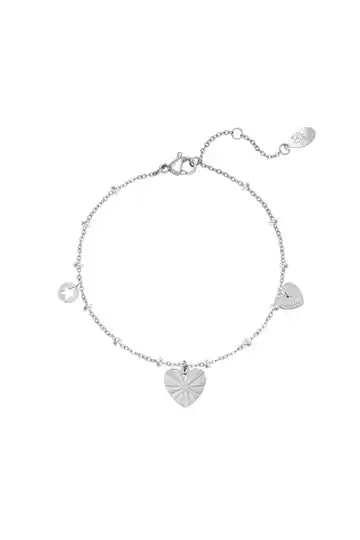 Triple hearts bracelet silver
