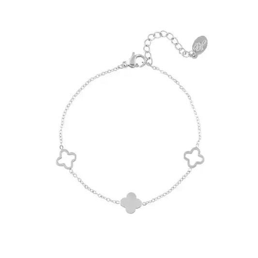 Simple clover bracelet silver