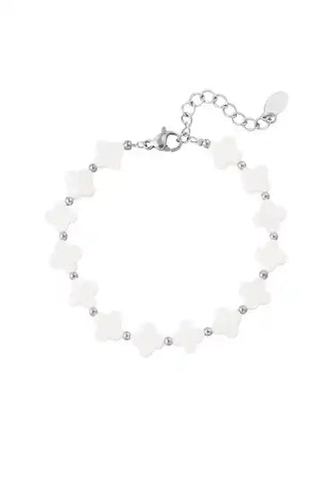 Sea shells clover bracelet silver