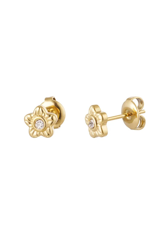 Flower earrings gold