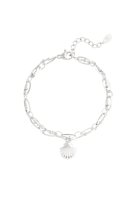 Shell armband zilver