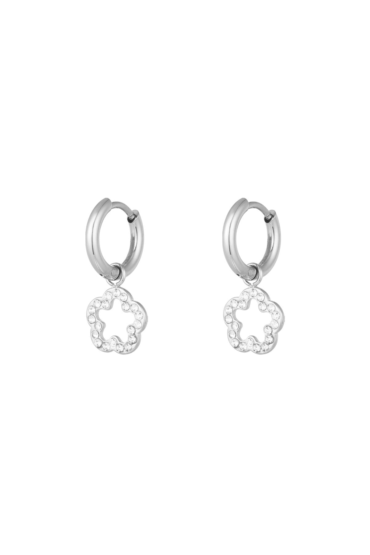 Shimmer bloom oorbellen zilver