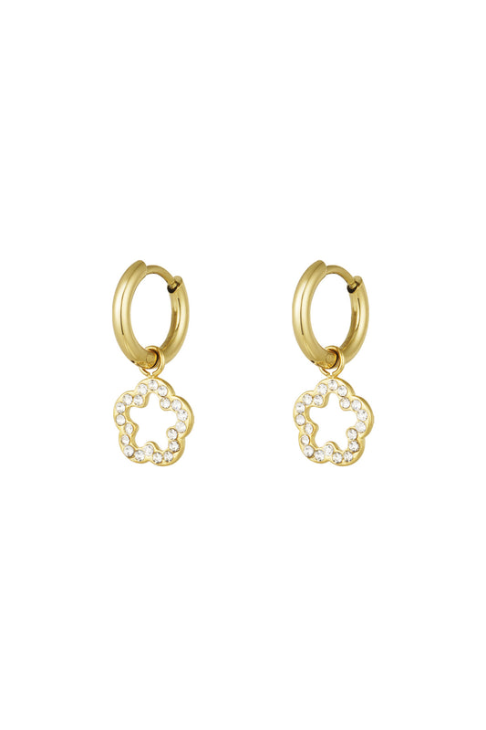 Shimmer bloom oorbellen goud