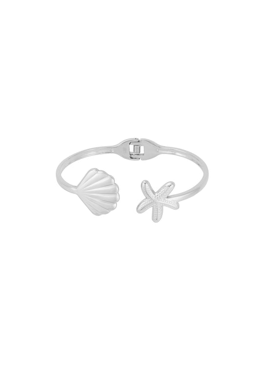 Seastar en shell bangle zilver