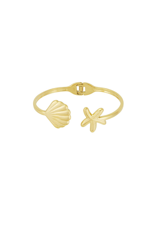 Seastar en shell bangle goud