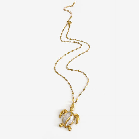 Schildpad ketting goud