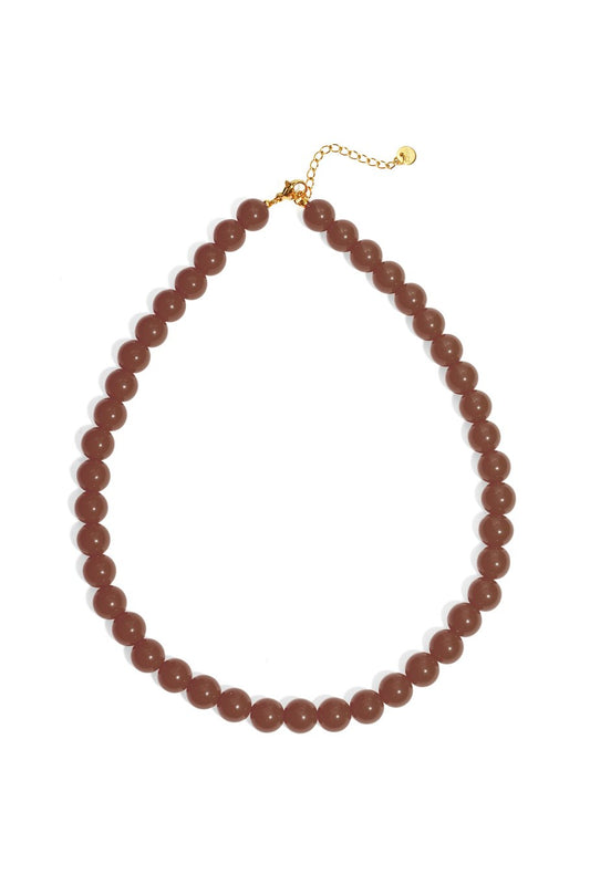 Kralen ketting bruin klein