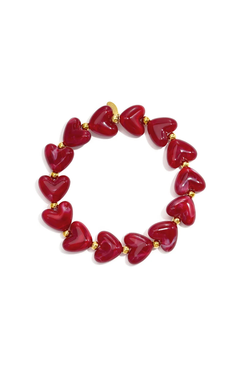 Hartjes armband kralen bordeaux