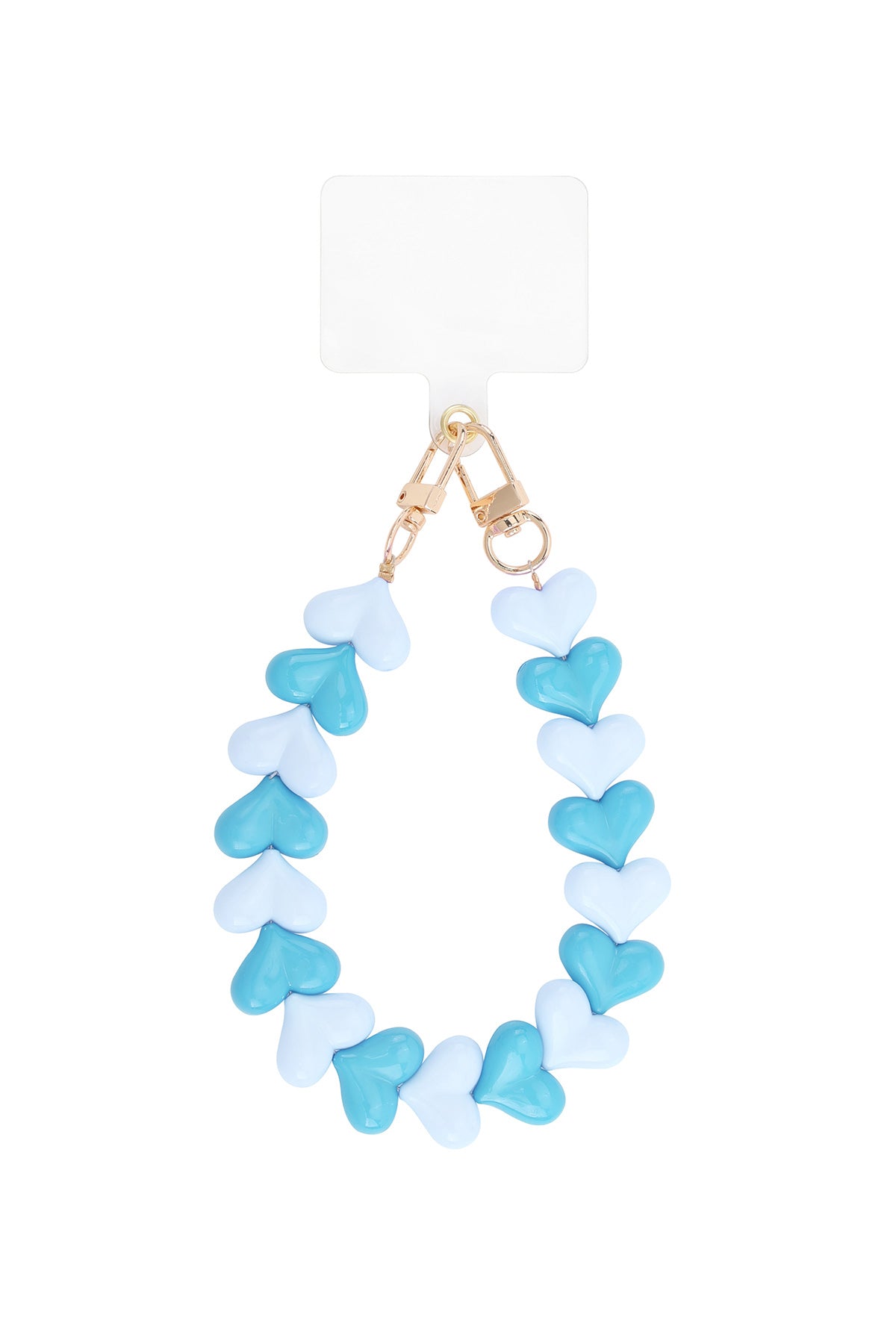 Telefoonkoord hartjes 2 kleuren blauw