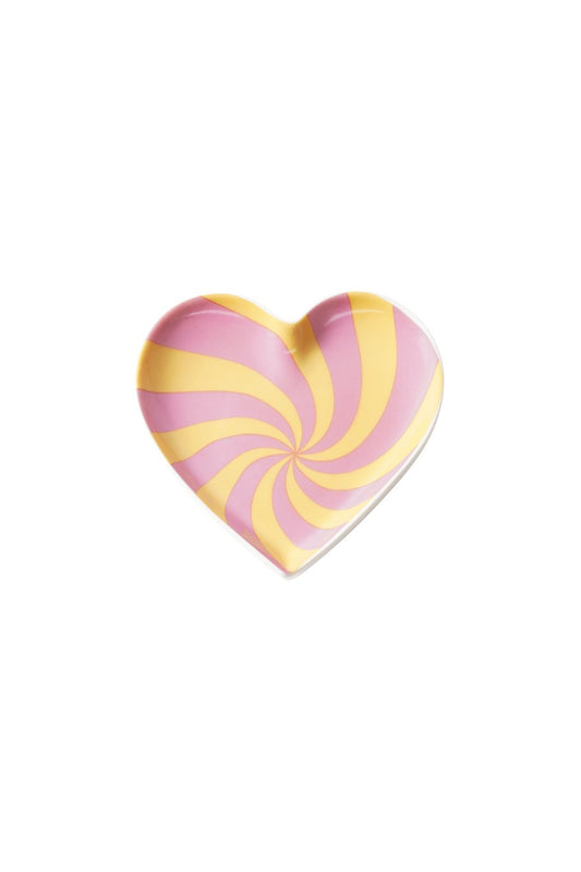 Hart schaaltje swirl roze/geel