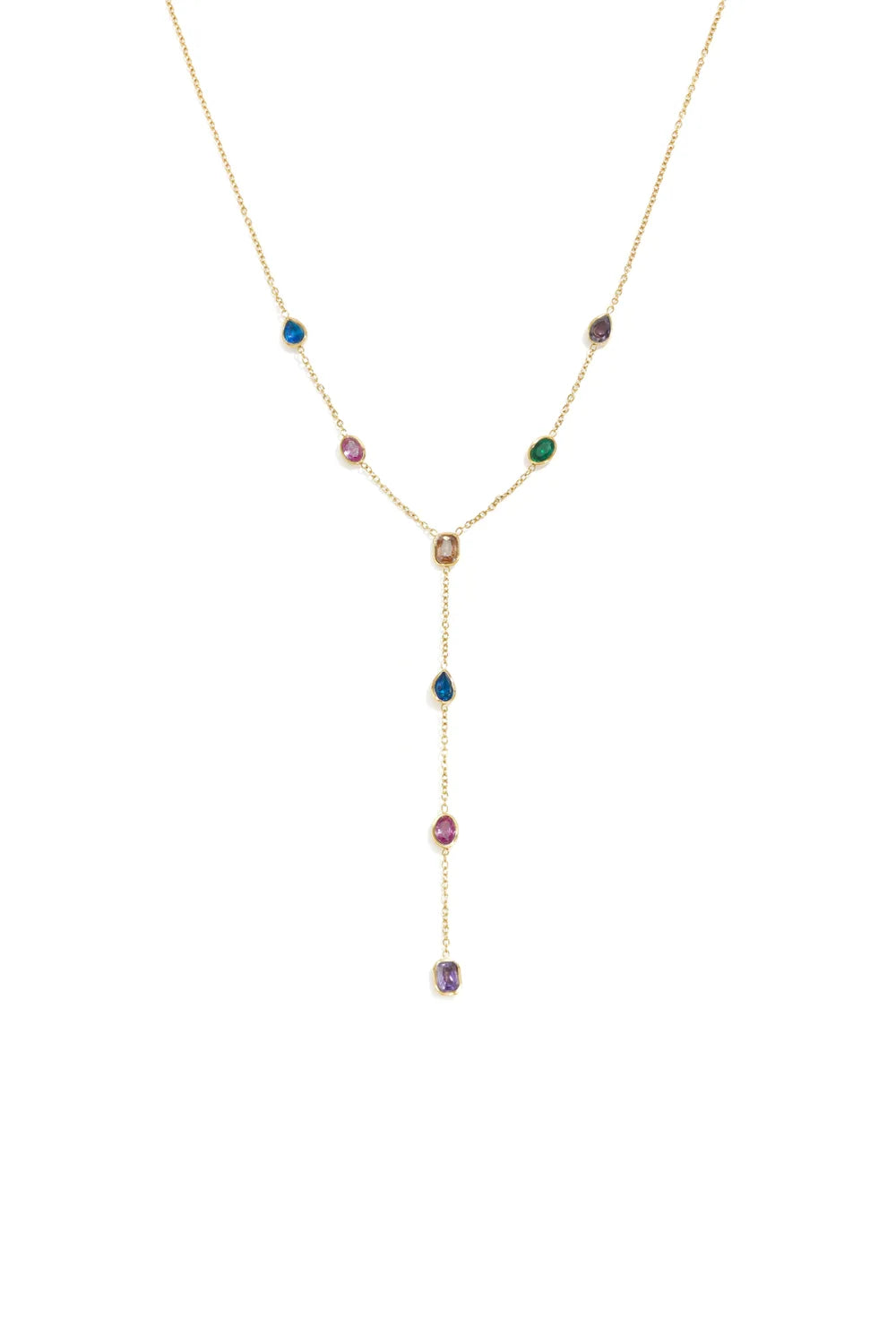 Strass Y ketting kleur goud