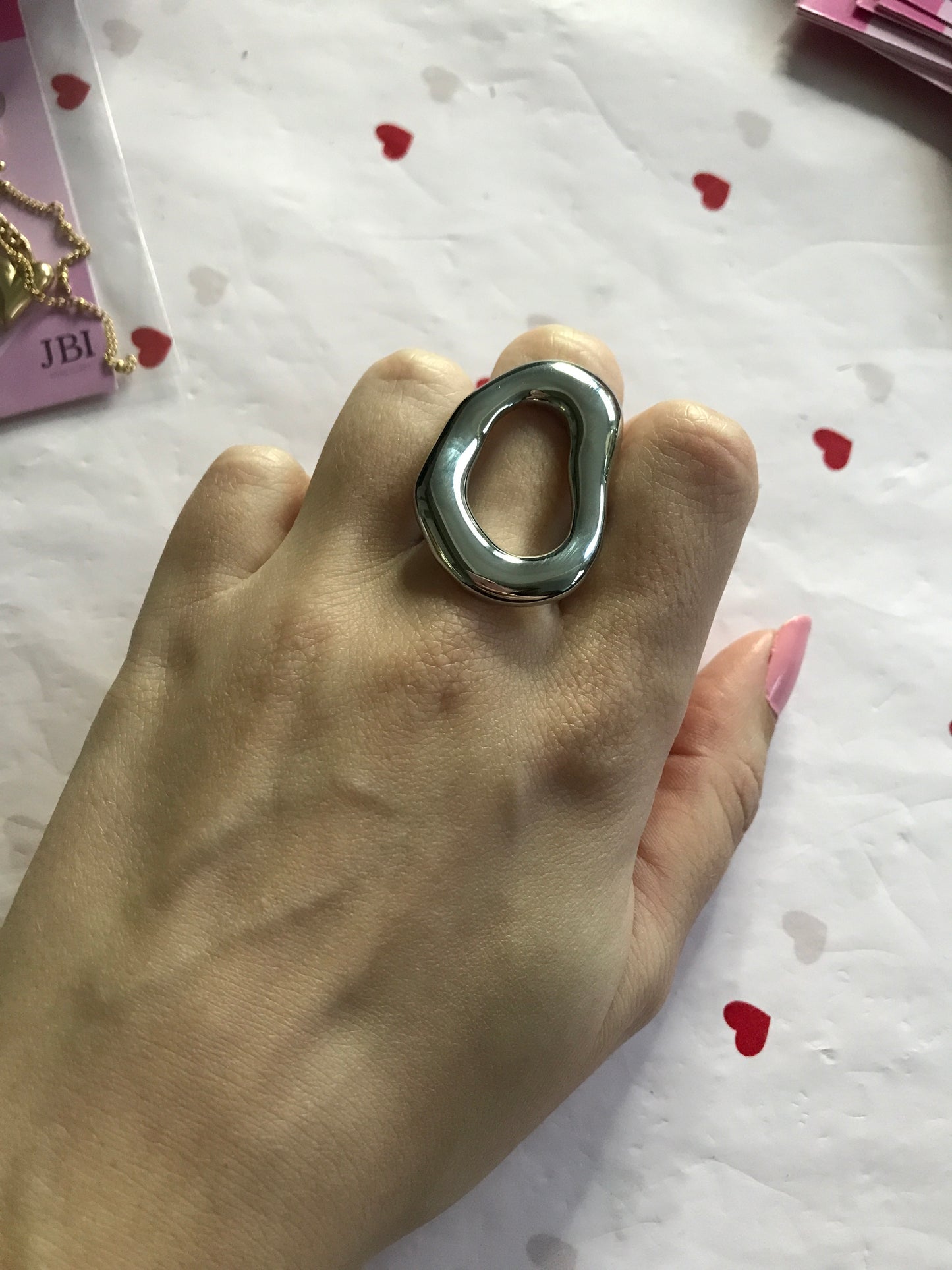 Grote ovaal ring zilver