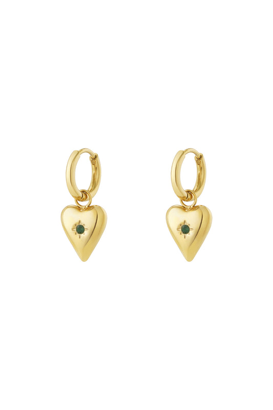 Birthstone oorbellen goud