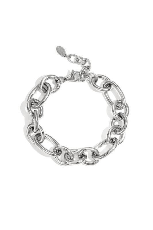 Armband ronde schakels zilver