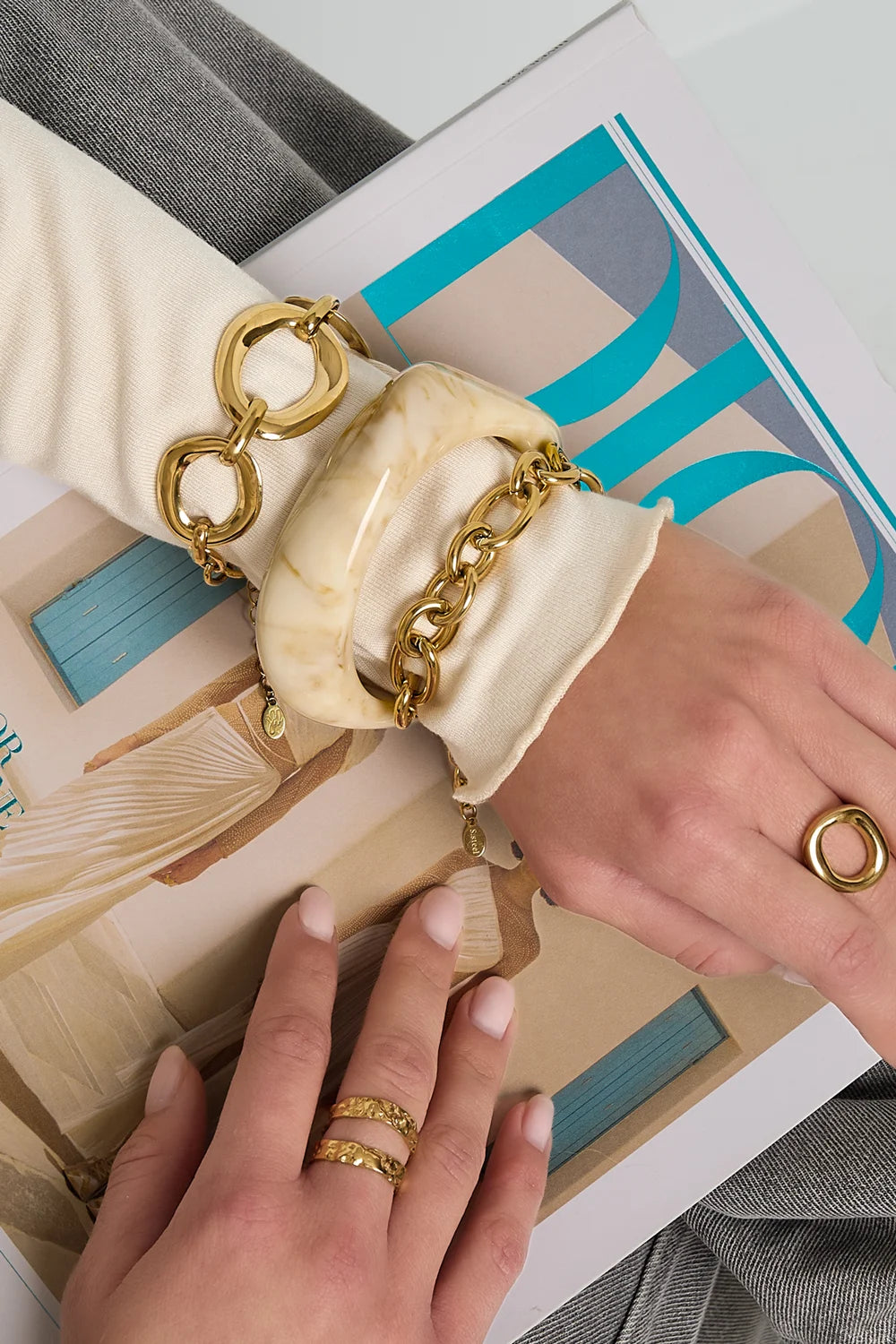 Armband ronde schakels goud