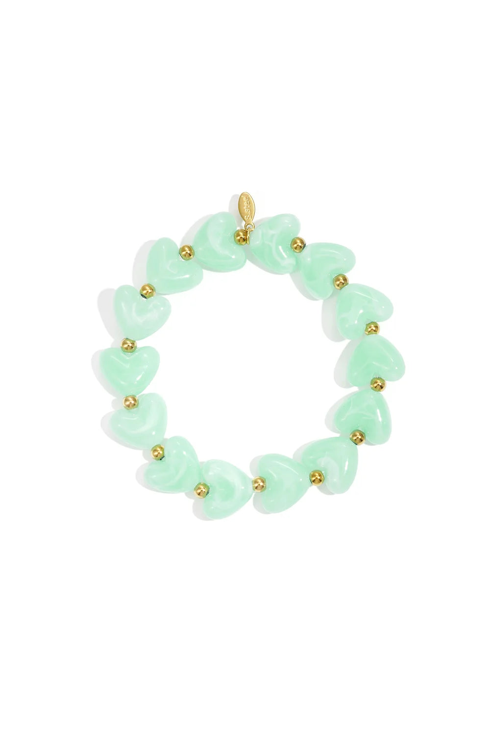Hartjes armband kralen mint