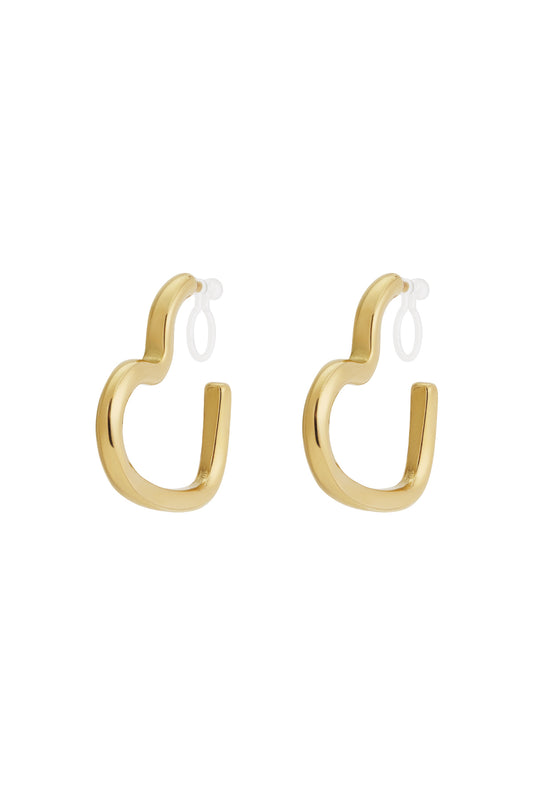 Clip oorbellen hart goud