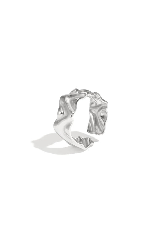 Chunky wave ring zilver