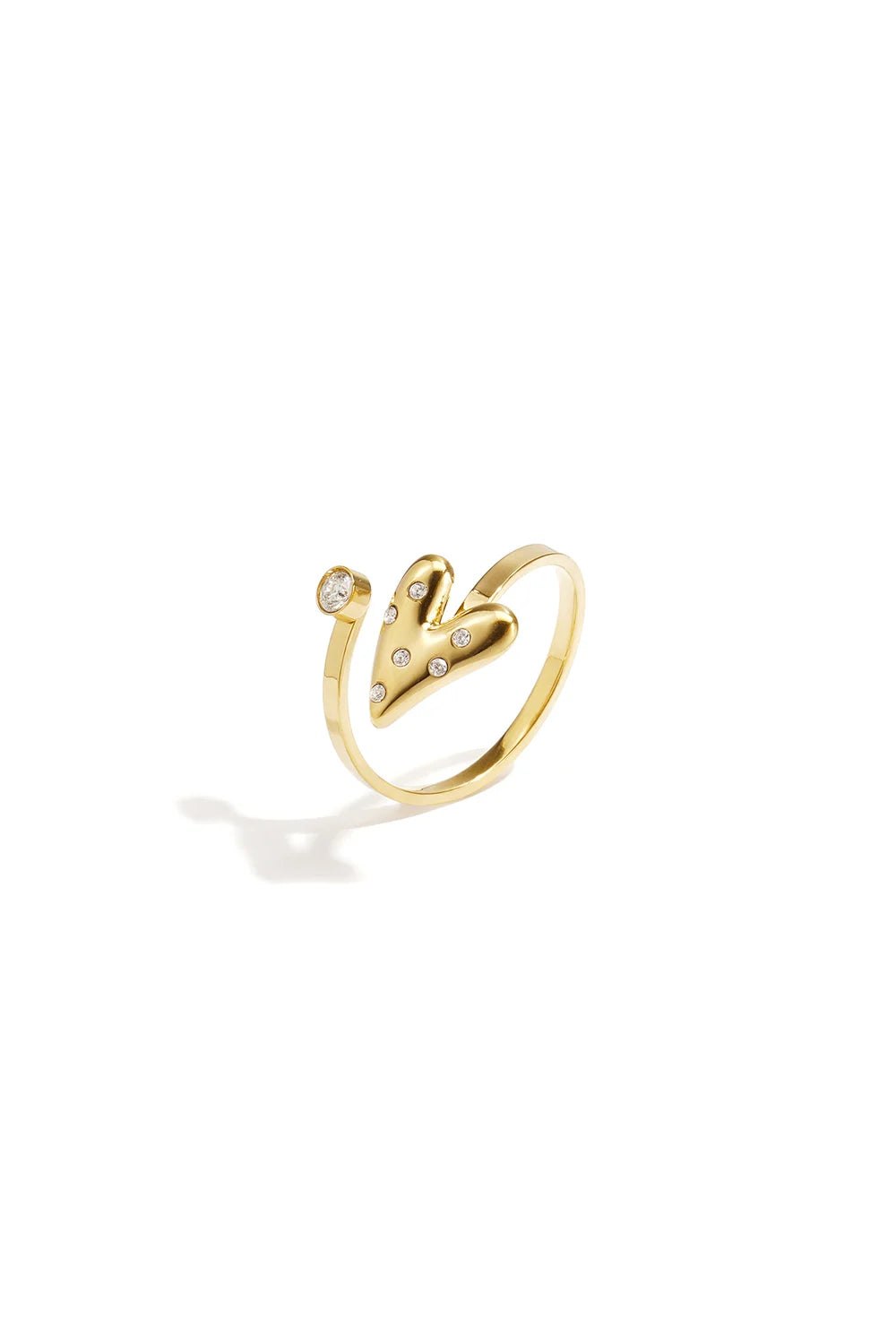 Parel hart ring klein goud