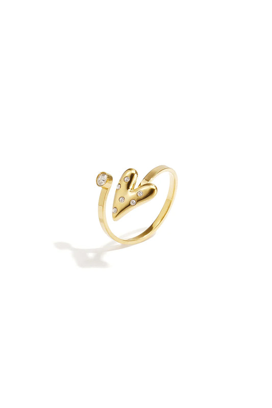 Parel hart ring klein goud