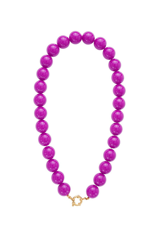 Kralen ketting groot paars