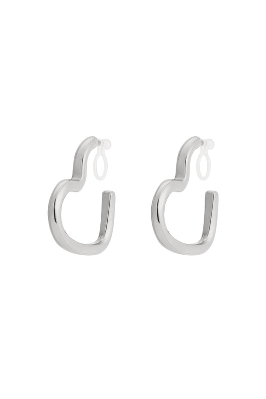 Clip oorbellen hart zilver