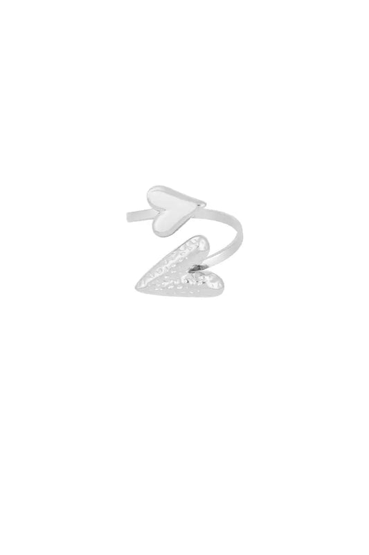 Dubbel hart ring zilver