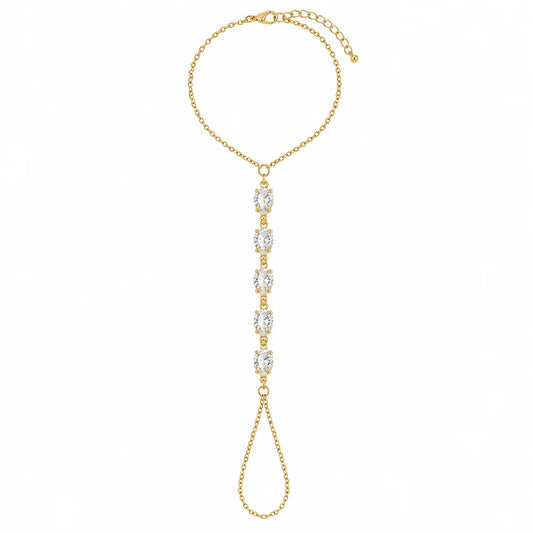 Handchain strass goud