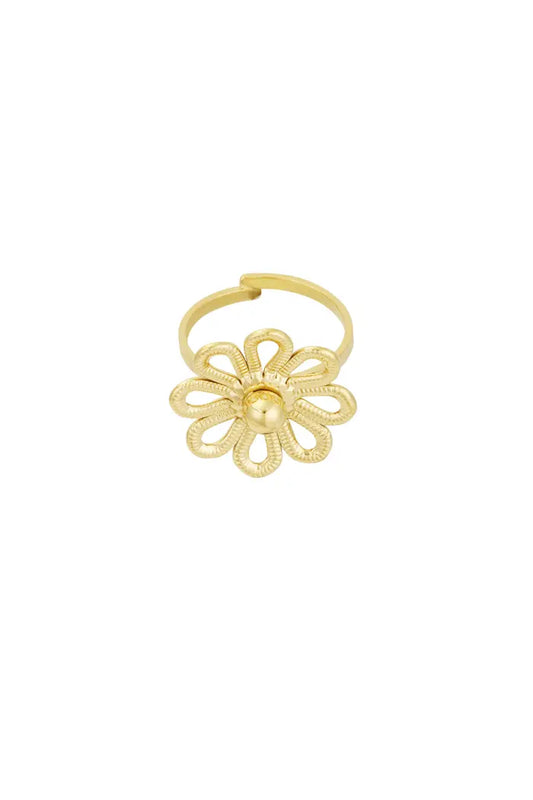 Bloem ring goud