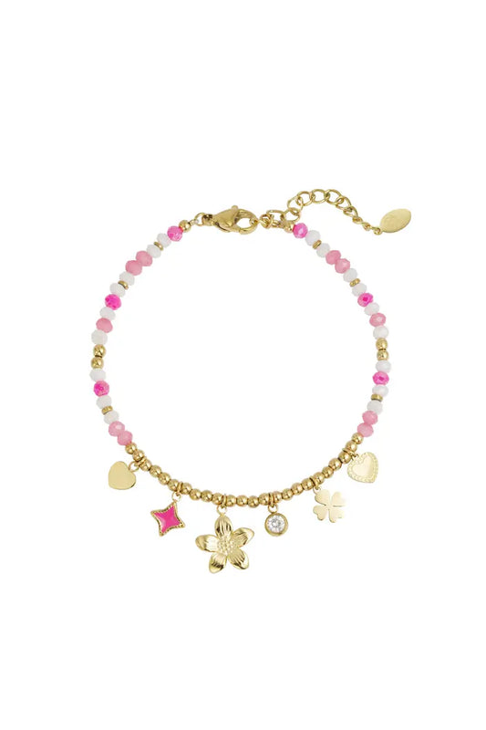 Kralenarmband lover goud