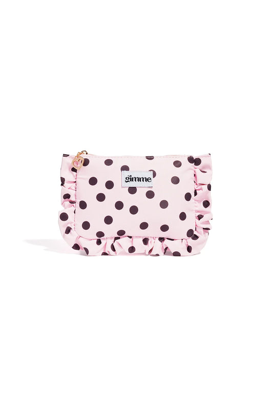 Polka dots makeup tasje roze