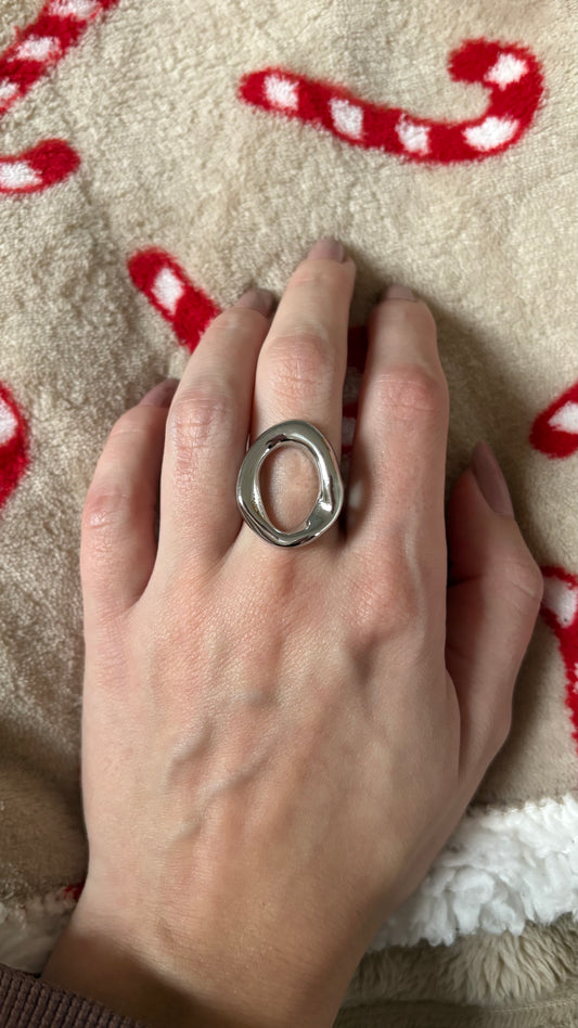 Ring mini ovaal zilver