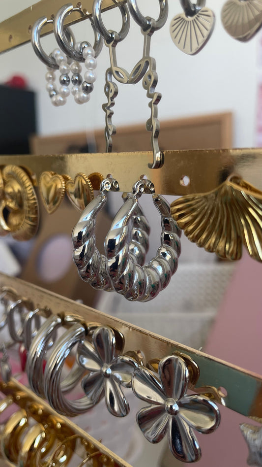 Hoops ribbel zilver