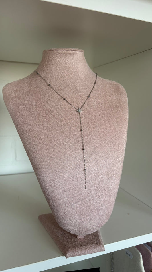Y ketting ster zilver